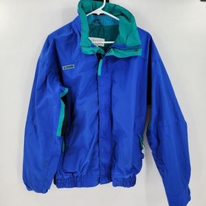 Vintage Columbia jacket blue 90s y2k radial sleeve mens medium rain snow